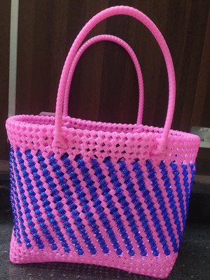 prem Fancy wire bag Plastic Fruit & Vegetable Basket(Pink)