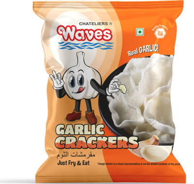 WAVES Garlic crackers Fryums (Pack of 3)(100 g)