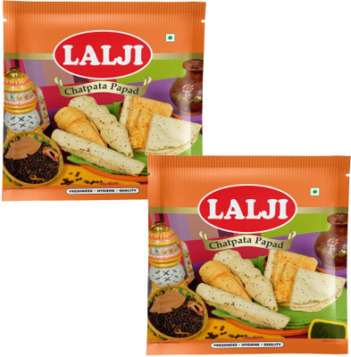 lalji Chatpata Bikaneri Papad 800Gm (400Gm x 2) Bikaneri Papad Crispy and Indian Papad Masala Papad (Pack of 2)(800 g)