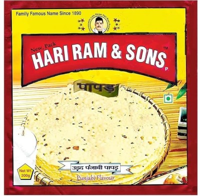 hari ram & sons Urad Punjabi Papad | 200 Gms |Mildly Spicy fryums Masala Papad 200 g