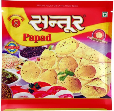 SWAD PRODUCTS Santoor Tikadi Papad 1Kg (200Gm x 5) Handmade Papad|Crispy Papad|Bikaneri Papad Masala Papad 200 g(Pack of 5)