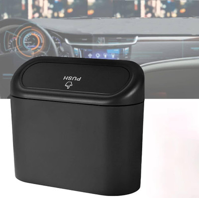 OTIFO STORE Car Trash Bin Portable Dustbin with Lid Mini Garbage Plastic Dustbin(Black)