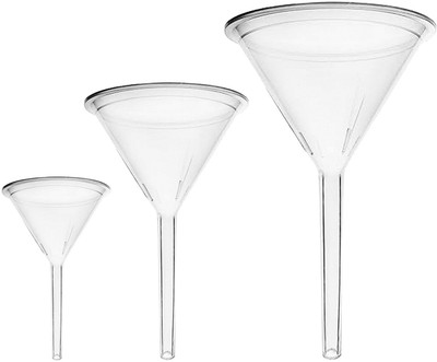 OCTA Polypropylene Long Stem Analytical Funnel - 35mm,62mm and 100mm (Pack of 3) Polypropylene Funnel Set(White, Pack of 3)