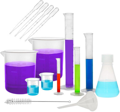 Spylx Science lab equipment kit pack of `15 Borosilicate Glass Funnel Set(Clear, Pack of 15)