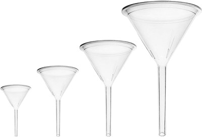 OCTA Polypropylene Long Stem Analytical Funnel - 35mm,50mm,62mm and 75mm (Pack of 4) Polypropylene Funnel Set(White, Pack of 4)
