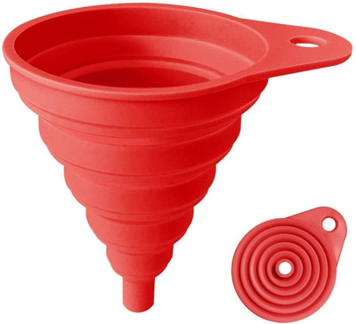 MAHADEV Silicone Collapsible Foldable Small Funnel Hopper Silicone Funnel(Multicolor, Pack of 1)