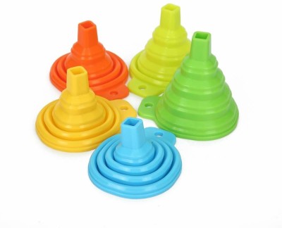 FIMTOWN silicon funnel, funnel for filling oil, water, liquid Silicone Funnel(Multicolor, Pack of 4)