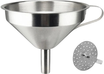 Dynore Multipupose Detachable Strainer/ Filter For Cooking Oil Steel Funnel(Silver, Pack of 1)