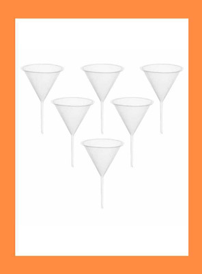 Wexon Analytical Funnel 75mm Polypropylene Funnel Set(White, Pack of 6)