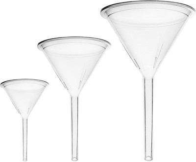 OCTA Polypropylene Long Stem Analytical Funnel - 35mm,50mm and 62mm (Pack of 3) Polypropylene Funnel Set(White, Pack of 3)