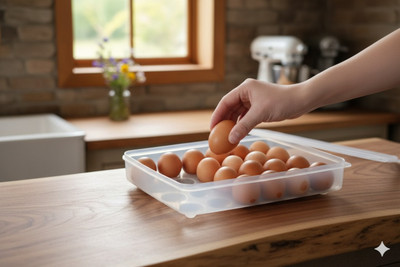 MAXTID Plastic 24 Grid Egg Tray with Lid 24 Slot Organizer for Poultry Farms Storage Basket(Pack of 1)