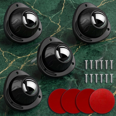 HGC Stainless Steel Mini Ball Caster Wheels 360 Swivel Stick On Furniture 4 Pieces Table Legs(Furniture Accessories, Steel)