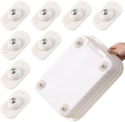 Mishva 8 Pc Self Adhesive Mini Swivel Casters Wheels Swivel Furniture Caster Bar Stool Wheels(Furniture Accessories, Plastic)