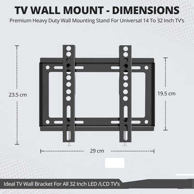 PNETROME Heavy Duty 14-42 Inches LED/HD/Smart TV’s, Universal Fixed Wall Mount TV Stand Base(Furniture Parts, Steel)