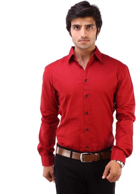 FabTag - Deeksha Men Solid Casual Red Shirt