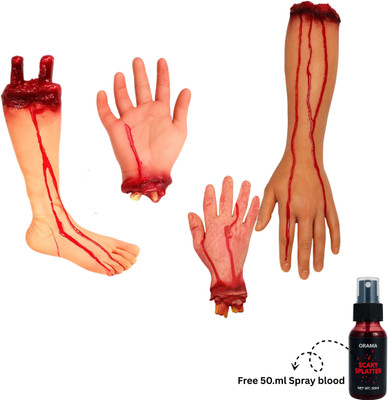 Orama Halloween Fake Bloody Hand & Leg Set | Scary Parts US5 HAND Gag Toy(Multicolor)