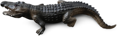 VEDY Realistic Crocodile Toy for Kids Animal Figure Gag Toy(Dark Brown / Green)