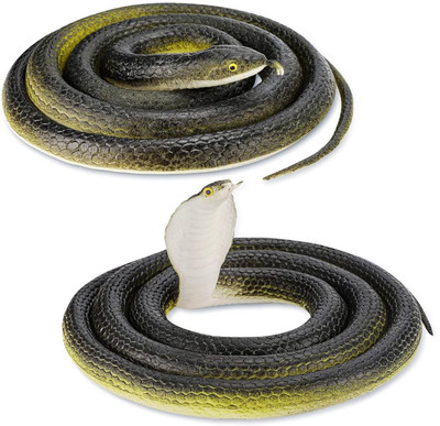 BLC Realistic Rubber Snake 2Pcs, Scary Fake Snake Large Fake Snake Toy for Pranks Rubber Snake Gag Toy(Multicolor)