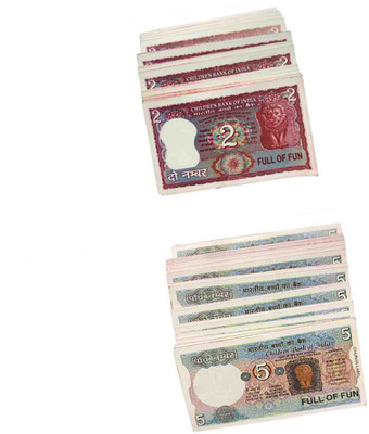 Clubics Fake printed indian currency look like real money 2Rs, 5Rs,( 35 each ) 70pcs Fake Notes Gag Toy