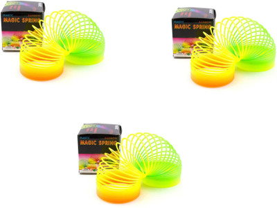 SA Enterprises (Pack of 3 Box) Magic Rainbow Spring Toy Bouncy Expandable Slinky Gift Stretchy Magic Spring Gag Toy(RainBow)