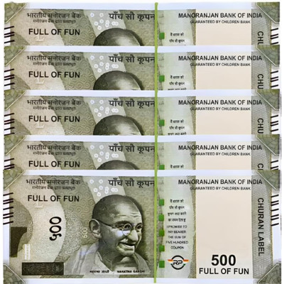 Foxne Point Pack of 5 Bundle Duplicate Money Fake Currency Notes Dummy Rupee Bundle Duplicate Money Fake Currency Notes Gag Toy