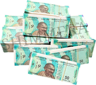 SHIMMERA Toy 50 Rupee Notes (Set of 500) – Dummy Money for School & Event Use Playing Learn Skills Fake Money Fidget Toy Gag Toy Gag Toy(Blue)