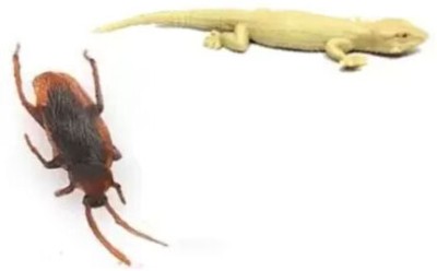 Cyrus Best Quality 1 Fake Cockroach & 1 Fake Lizard Practical Jokes, Prank Toys Fake Cockroach and Fake Lizard Gag Toy(Brown)