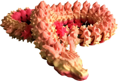 wublue Flexidragon Articulated Fantasy Dragon Toy Bendable Fidget-Friendly Collectible Dragon Toy Gag Toy(orange gradient)