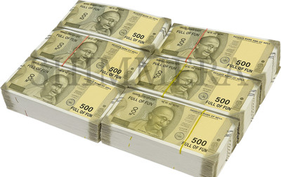 SHIMMERA Pack of 5 Bundle Indian 500 Rupees Playing Indian Currency Fake Note ( Total - 2.5 lakh Rupees ) Nakli Note Fidget Toy Gag Toy(Green)