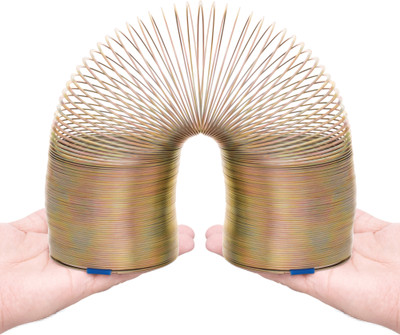 Supertek Golden Wire Helix Slinky Magic Spring Toy Gag Toy(Gold)