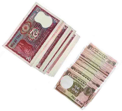 Clubics Fake printed indian currency look like real money 1Rs, 2Rs,( 40 each ) 80pcs Fake Notes Gag Toy