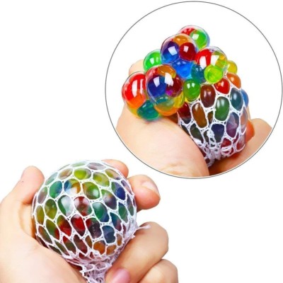 AGC Toys for Kids, Slime Squishy Stress Relief Mesh Ball for Hand Therapy Relief, S Mesh Ball Gag Toy(Multicolor)