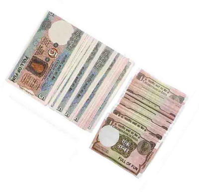 Clubics Fake printed indian currency look like real money 1Rs, 5Rs,( 40 each ) 80pcs Fake Notes Gag Toy