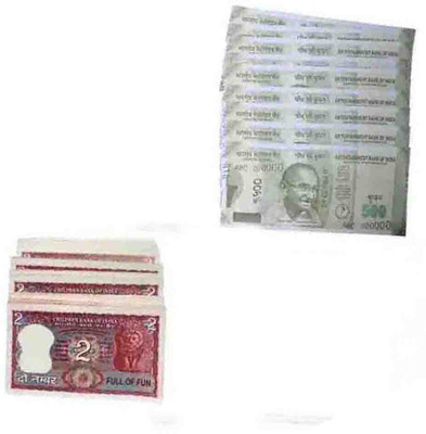 Clubics Fake printed indian currency look like real money 2Rs, 500Rs,( 35 each ) 70pcs Fake Notes Gag Toy