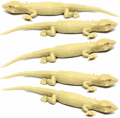 Hetkrishi Set of 5 Fake Lizard House Gecko Rubber Practical Jokes Prank Toys Gag Toy(Multicolor)