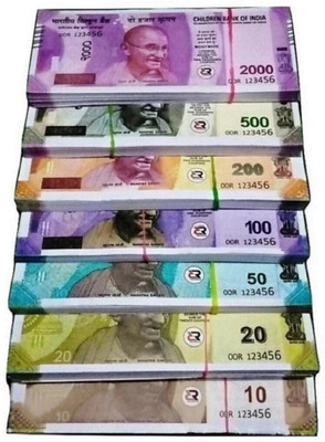 CARLY Combo (19 Each x 7 = 133 Nakli Note) Playing Indian Currency Notes for Fun Paper note Gag Toy(Multicolor)