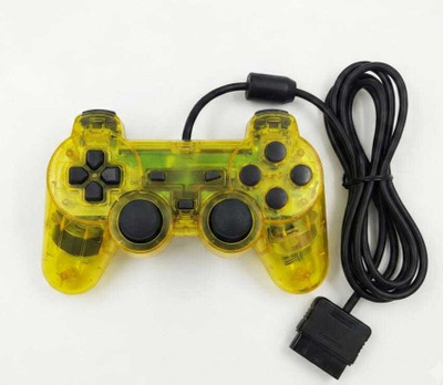 GAMER POINT PS2 TRANSPARENT YELLOW JOYSTICK Gamepad(Yellow, For PS2, PC)