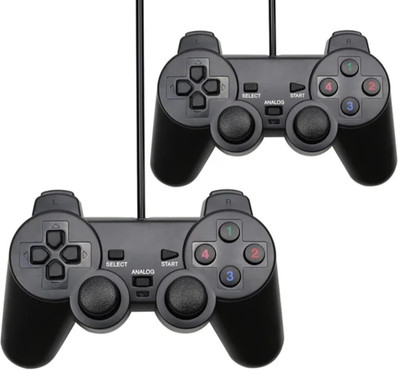 markif VIBRATION MODE GAMING JOYPAD CONTROLLER FOR PC/LAPTOP PACK OF 2 (BLACK) USB  Gamepad(Black, For PC)