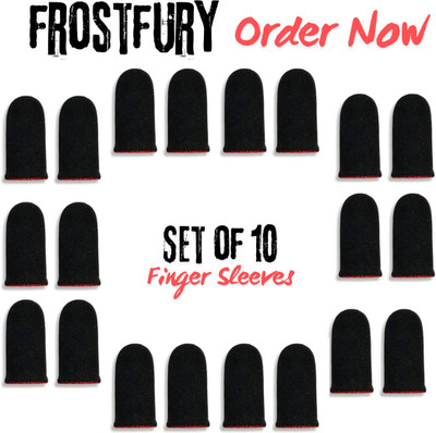 FrostFury Set OF 10 Finger Sleeves For Gaming, Finger Sleeves For Pubg, BGMI, Freefire  Gaming Accessory Kit(Black, For Android, iOS)