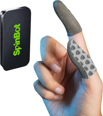 SpinBot Super Conductive Silver-Cloth Mobile Gaming Finger Sleeves(1 Pair)For PUBG,BGMI  Gaming Accessory Kit(Grey, For Android, iOS)