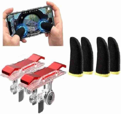 SARA Best Quality Combo pack Trigger and finger sleeve for all types mobile games  Gaming Accessory Kit(Black, For Android, iOS)