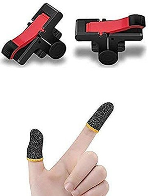 TooHype Combo Sensitive Aim L1 R1 Button Finger Sleeve for Pubg /Free Fire/Cod Mobile  Gaming Accessory Kit(Red, Black, For Android, iOS)