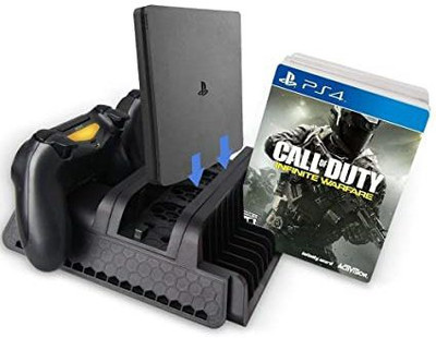 Tobo Cooling Fan Regular PS4 Slim Controller Charging Dock Vertical Stand TD-392GA  Gaming Accessory Kit(Black, For PS4)