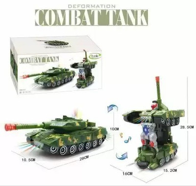 AshaEnterprises Light & Music Automatic Transforming Robot Tank Toy for Kids with Bump Function  Gaming Accessory Kit(Green, For Android)