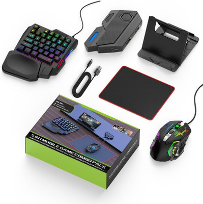 HG WORLD Gaming Keyboard Mouse Converter 5 in 1 Mobile Game Combo Pack  Gaming Accessory Kit(Black, Mix Pro 5 In 1 Gaming Combo, Best Value Mobile Gaming Kit, For Android, iOS)