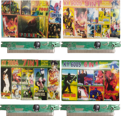 PTCMart 6in1-9in1-7in1-6in1-and many more 8 bit tv video game cassette set of 4  Gaming Accessory Kit(Multicolor, For Wii)