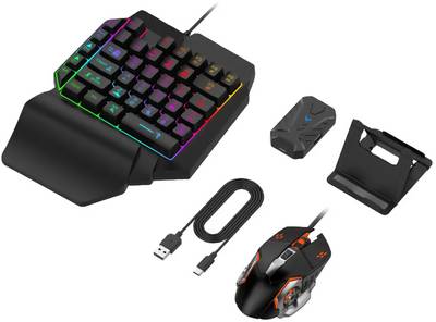 Ninjadog Mobile Duo One - Wired Mouse, Keyboard & Converter for FPS Games - Full Kit  Gaming Accessory Kit