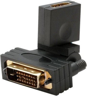 Etzin DVI male to HDMI Female 360 Degree Rotating Adapter EPL-1302H Gaming Adapter(Black, For PC)