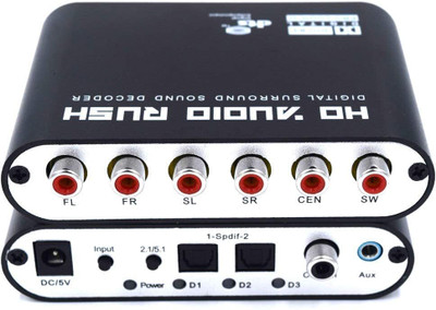 VOOCME VOOCME 5.1 Channel HD Audio Rush, Digital Sound Decoder Converter Optical SPDIF Coaxial Dolby AC3 DTS Stereo(R/L) to 5.1CH Analog Audio Black Sound Card(Black)