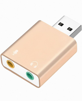 VYAR USB Audio Adapter to 3.5mm Jack Audio Adapter,External USB Stereo Sound Card Gaming Adapter(Cream, For PC)